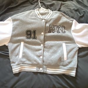 Grey Letterman Jacket